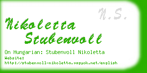 nikoletta stubenvoll business card